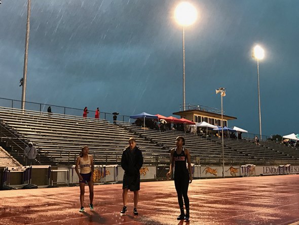 Lemoore's track and field season is underway. This image is from a meet at Tiger Stadium a year ago.